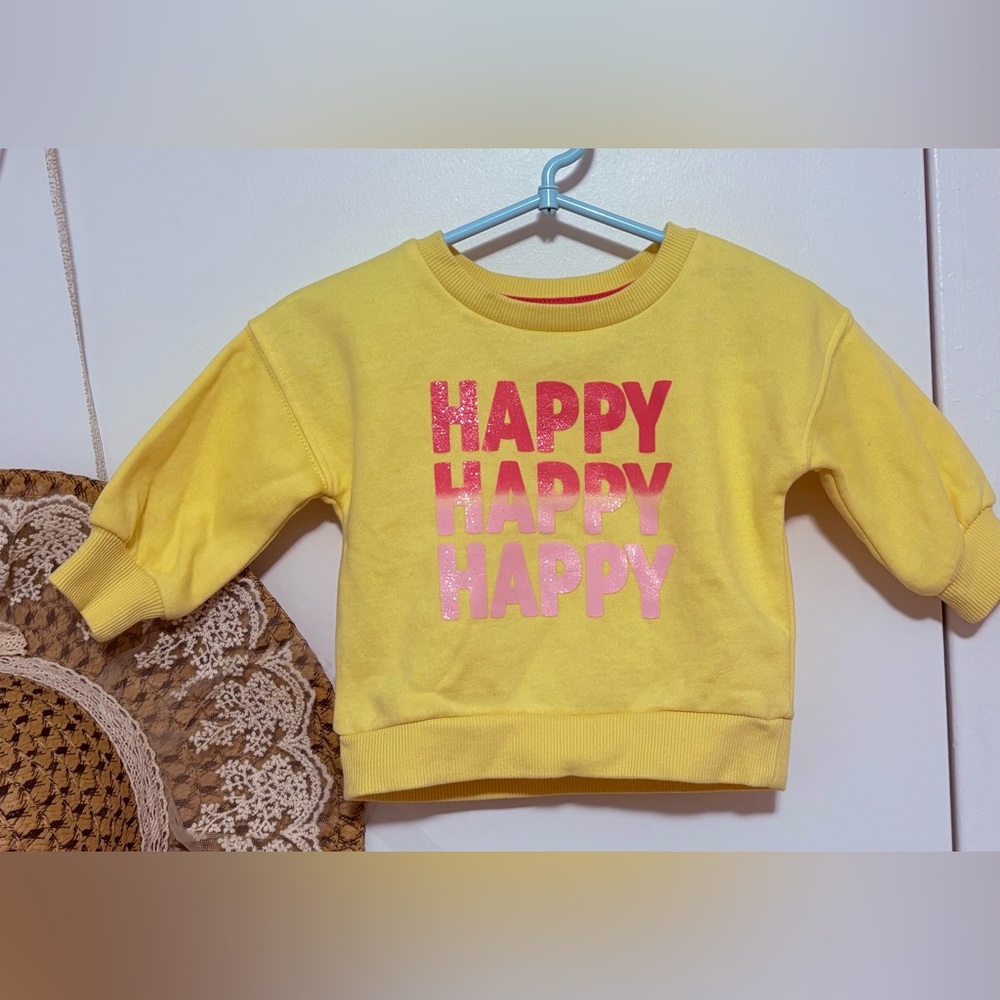 George Yellow Sweatshirt with Pink Collar
